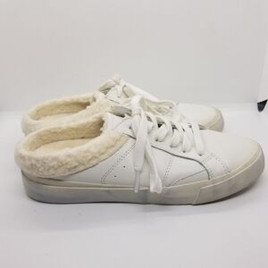 Marc Fisher LTD Miranda sherpa lined slide sneakers white ivory size 6.5